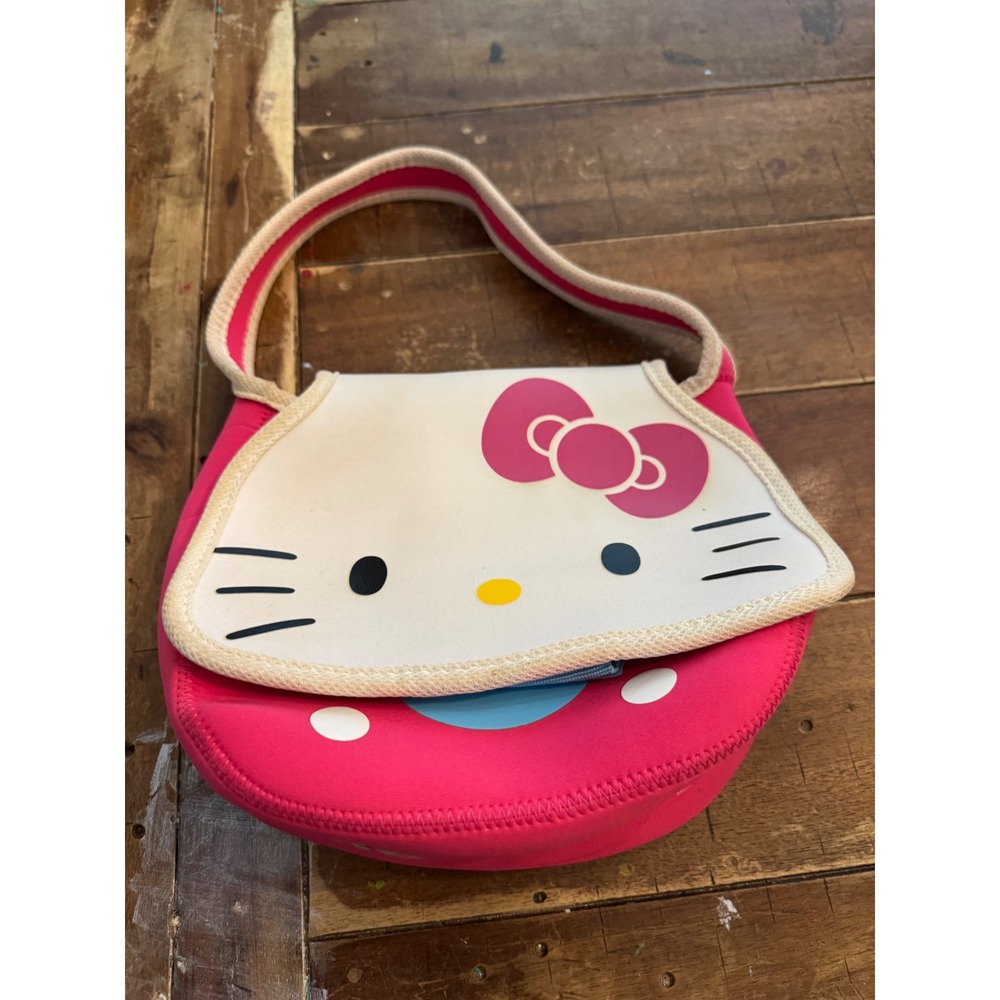Hello Kitty Sanrio Pink Neoprene Shoulder Bag Kids Character Purse Snap Closure